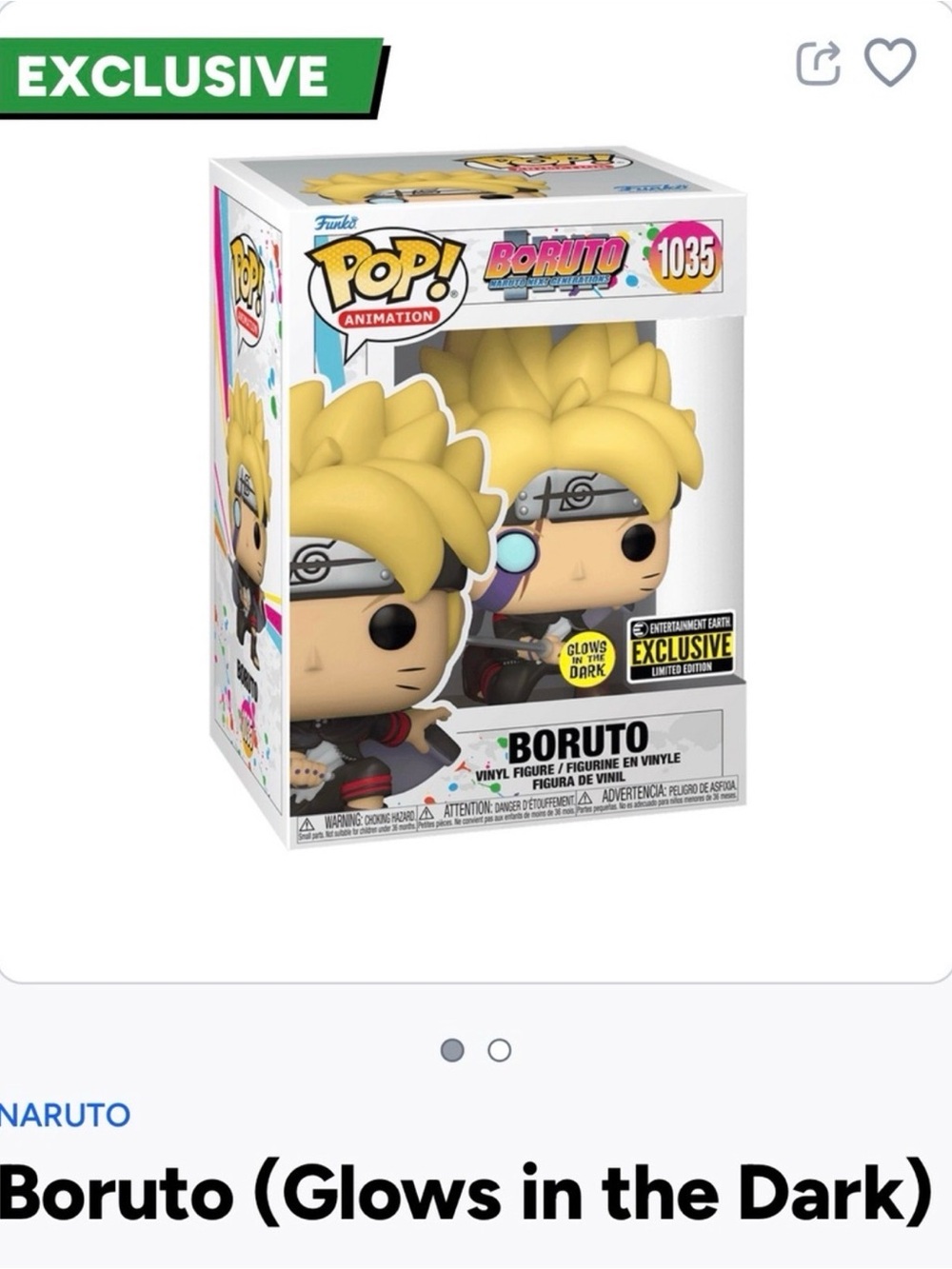 Funko Pop- Boruto- Glow in the dark- 1035